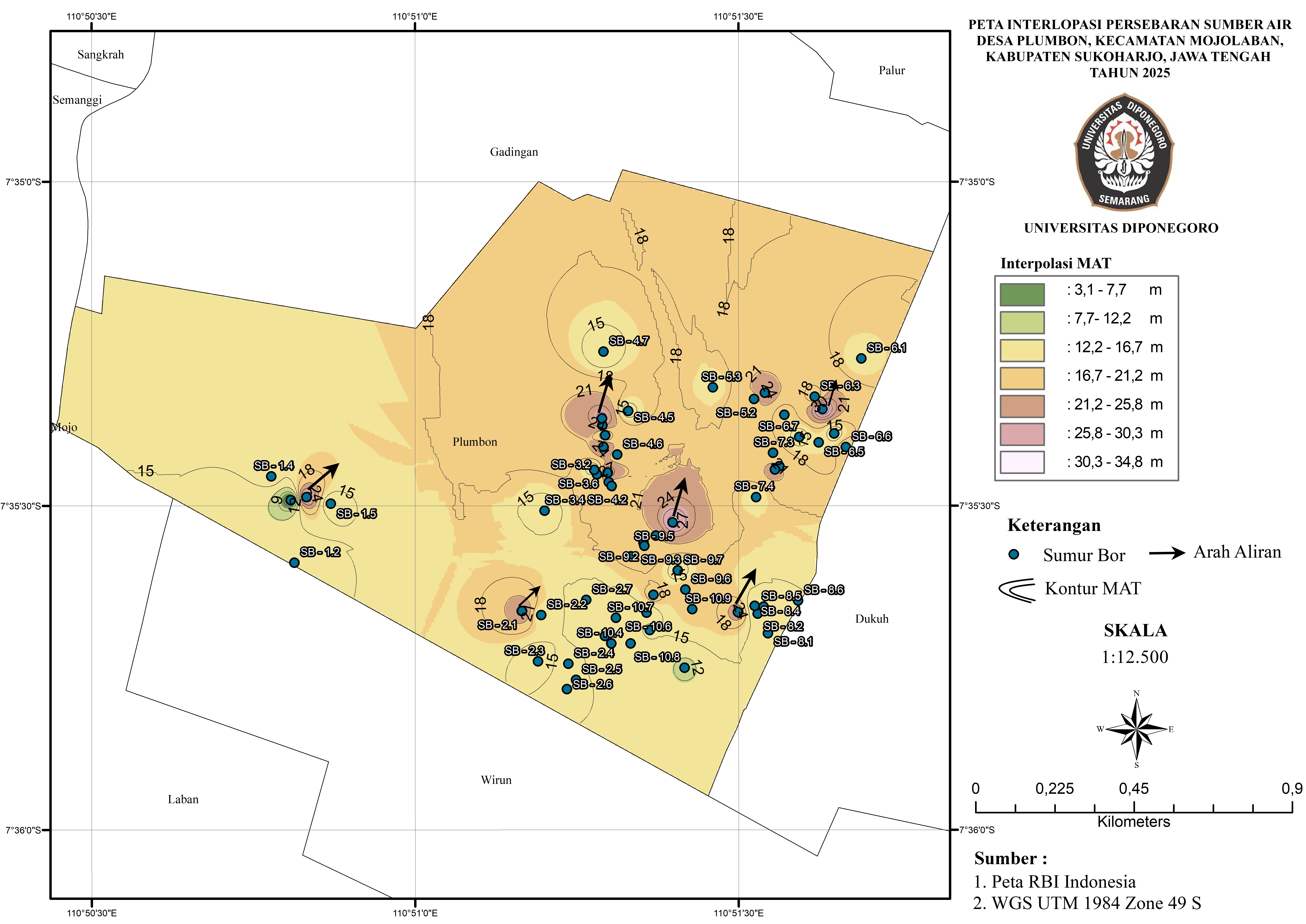 Peta MAT Sumber Air Desa Plumbon